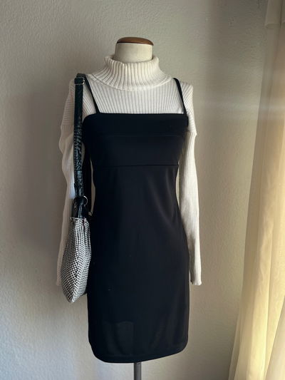 90s mini black dress