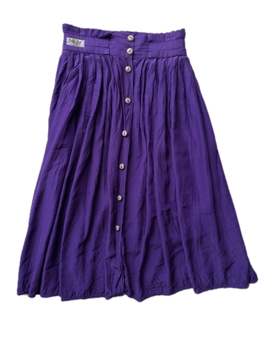 purple 80s midi skirt 