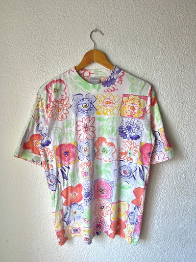 90s floral tee
