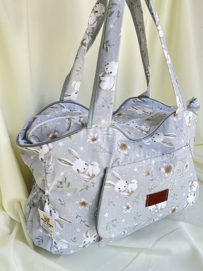 Bolso maternal de gabardina 