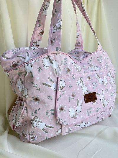 Bolso maternal de gabardina 
