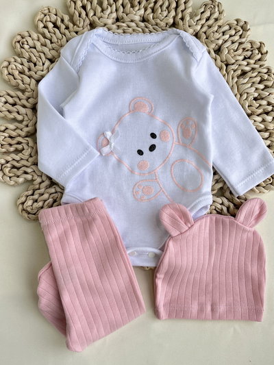 Conjunto manga larga osito