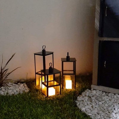 SET DE FANALES A VELA (ALT:60-50-40/BASE 20 CM)