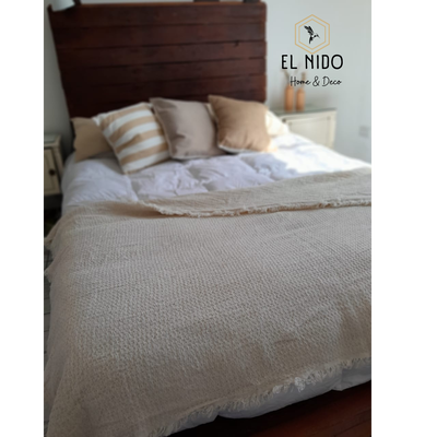 MANTA BAMBULA CRUDO Y COMBINADA 200X150CM