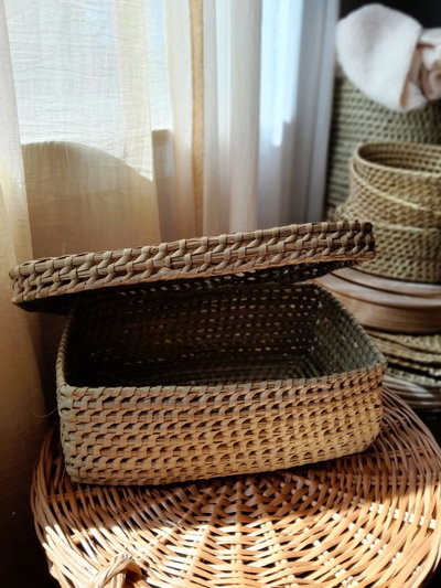 COFRE DE PALMA CON TAPA 30X20X12CM