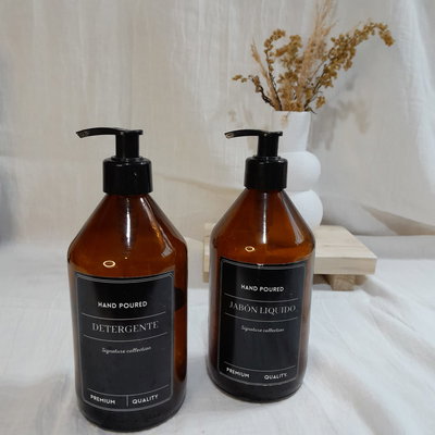 DISPENSER AMBAR 500ML ETIQUETA NEGRA