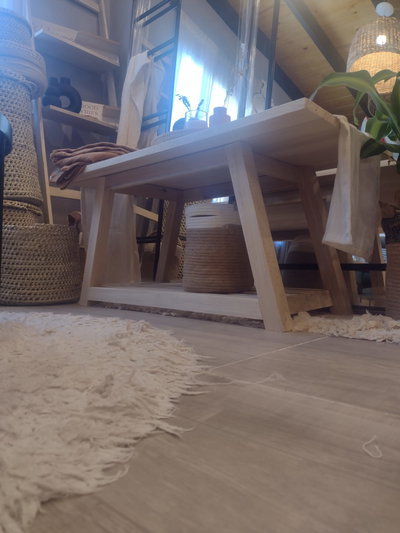 MESA RATONA DE ALAMO MACIZO CON REVISTERO DE 100X50X45CM 