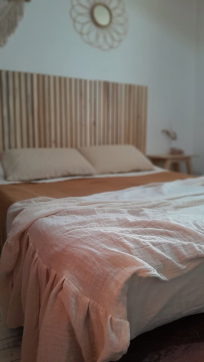 MANTA PIE DE CAMA MARROQUI CON VOLADOS 220X150 CM