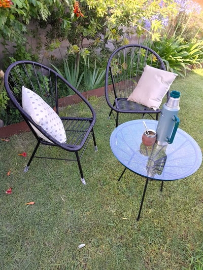 COMBO DE JARDIN ASUNCION : 2 SILLAS CON MESA CON VIDRIO