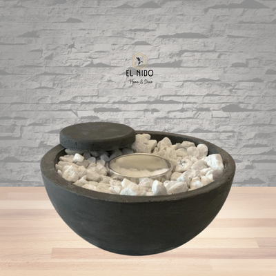 FOGONERO DE CEMENTO ESTILO CUENCO COLOR NEGRO