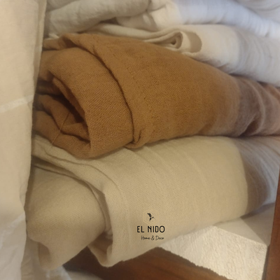 JUEGO COMPLETO CORTINA DE GASA 2 PAÑOS DE 210X150CM COLOR CHOCOLATE