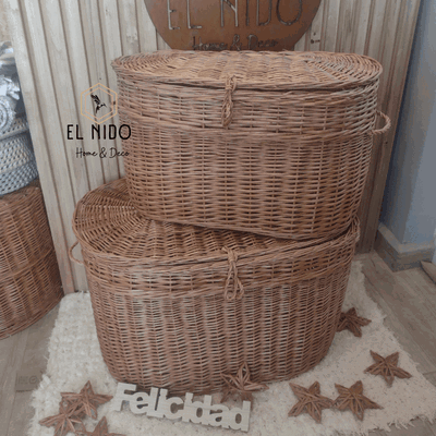 BAUL DE MIMBRE GUARDA ROPA JUGUETES LARGE