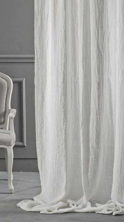 JUEGO COMPLETO CORTINA DE GASA 2 PAÑOS DE 210X150CM COLOR BLANCO