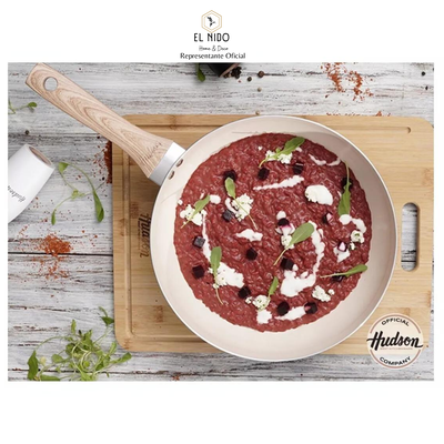 BATERÍA GRIS DE ALUMINIO C/ANTIADHERENTE CERAMICO 5 PIEZAS HUDSON