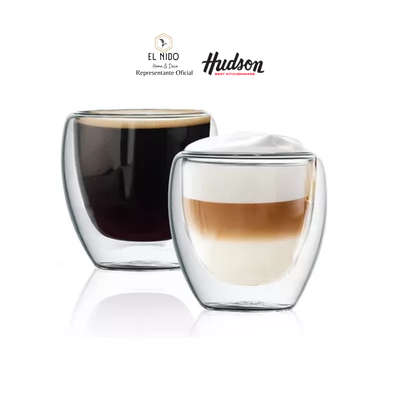 SET CAFETERA TOTAL BLACK + 2 VASOS DE VIDRIO DOBLE PARED