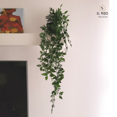 PLANTA COLGANTE ARTIFICIAL CON MACETA PLASTICA INCLUIDA 75CM