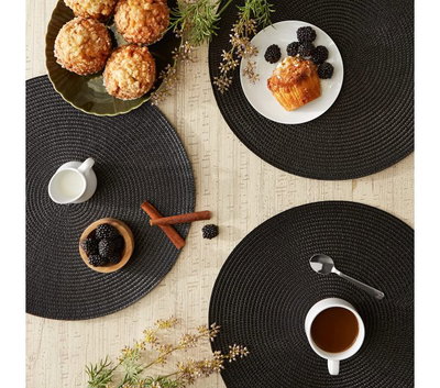 SET X 6 INDIVIDUALES REDONDOS TEJIDOS DIAM. 37 CM PRECIO POR SET X 6