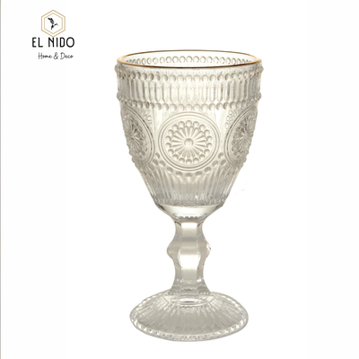 COPA LABRADA VIDRIO GOLDEN SET X 6