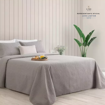 COVER CUBRECAMA JEAN CARTIER SET ZENON 2 1/2 PLAZA  + FUNDAS DE ALMOHADA