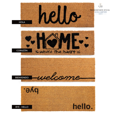 FELPUDO RECTANGULAR DE FIBRA DE COCO ESTAMPADO CON BASE DE PVC JEAN CARTIER