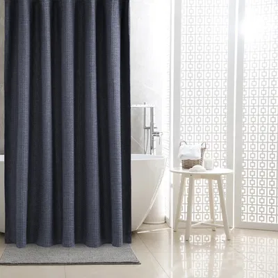 Cortina de Baño Nido de Abeja 180x180 cm Azul - Jean Cartier