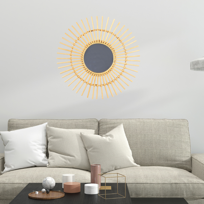 ESPEJO RATTAN SOL 70CM