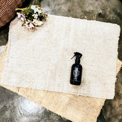 Alfombra de baño 40 x 60 cm cruz recta concéntrica beige