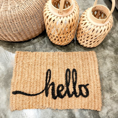 Felpudo de coco 40 x 60 cm hello