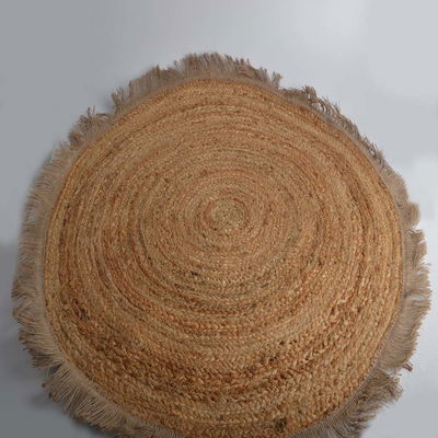 Alfombra de yute red con flecos 90 cm