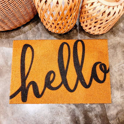 Felpudo 38 x 58 cm PVC Hello cursiva