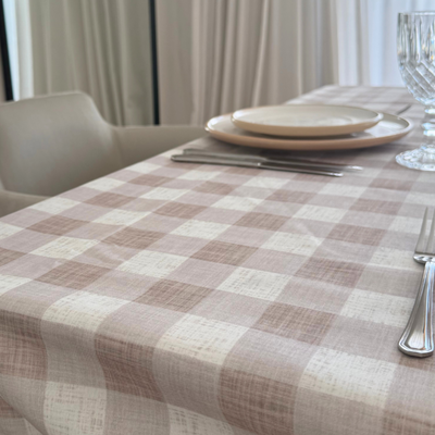 Mantel Impermeable 1,45x2,5 mts Cuadrille Beige