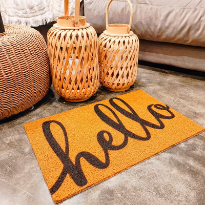 Felpudo 38 x 58 cm PVC Hello cursiva