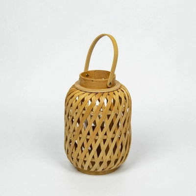 FANAL DE MADERA CON AGARRE SUPERIOR Y VASO DE VIDRIO LARGE