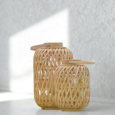 FANAL DE MADERA CON AGARRE SUPERIOR Y VASO DE VIDRIO MEDIUM