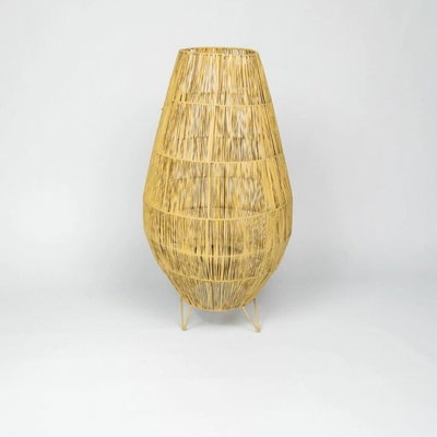FANAL DE HILO DE RAFFIA CON BASE METALICA LARGE
