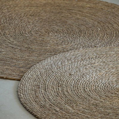 ALFOMBRA REDONDA DE YUTE 80CM