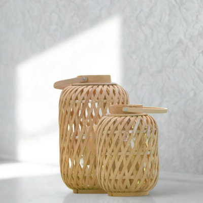 FANAL DE MADERA CON AGARRE SUPERIOR Y VASO DE VIDRIO LARGE