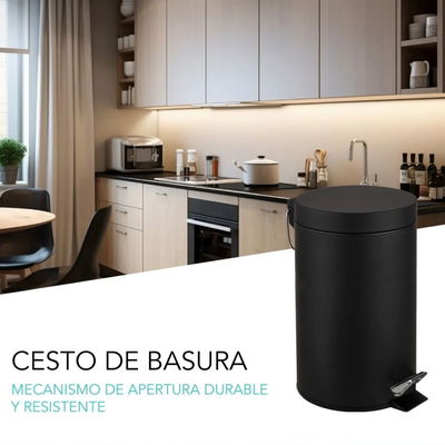 TACHO CESTO DE BASURA 20LTS. NEGRO