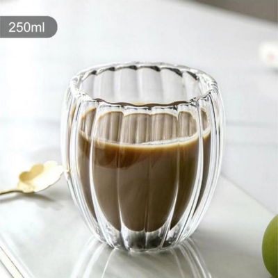 VASO TAZA DOBLE VIDRIO TÉRMICO 250 ML ONDAS