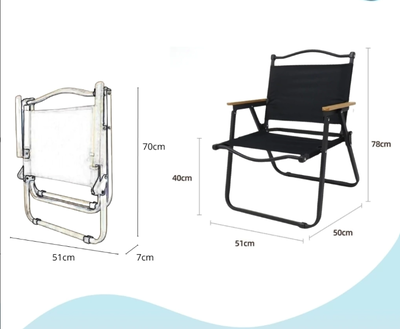 Reposera Plegable Acero Apoyabrazos de Madera
