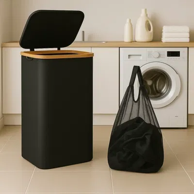 Cesto Organizador Ropa Sucia Bolsa Extraible Bambu