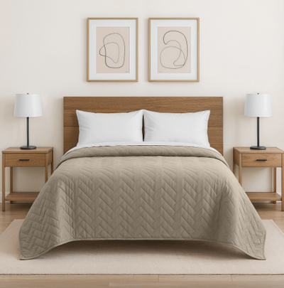 Quilt Covertor Cama 2 1/2 Avellana sin Fundas de Almohada