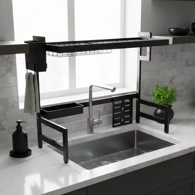 Escurridor secaplatos sobre bacha vasos vajilla 2 niveles regulable en altura