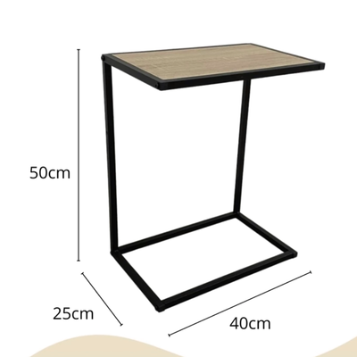 Mesa De Arrime Rectangular Industrial Hierro + Madera Mdf