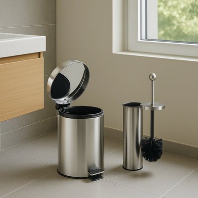 Set Tacho de Basura 5L + escobilla ACERO