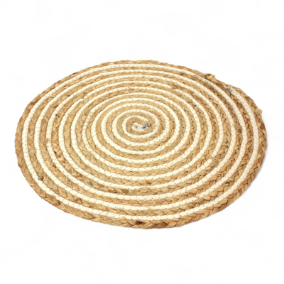 Individual de Yute y Algodón Blanco 40x40 cm para Mesa Decorativa