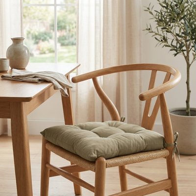 Almohadón para Silla 42x42 cm Liso Visón con Relleno Elegante