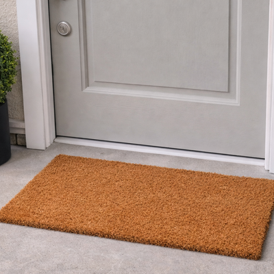 Felpudo de Coco Liso 40x60 cm para Puerta de Entrada Resistente