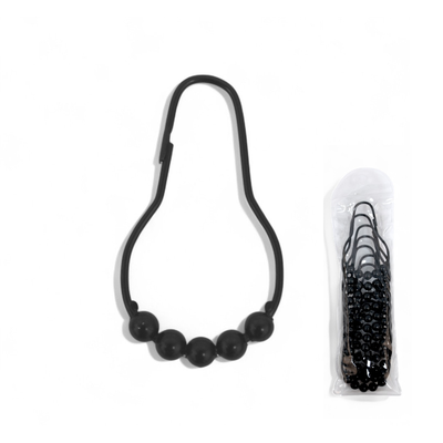 Ganchos para Cortina Metal con Mostacillas Negras Decorativas