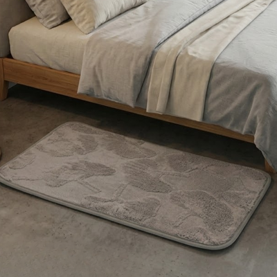 Alfombra 45x120 cm Diseño Bonsai con Relieve Gris Claro para Pasillo